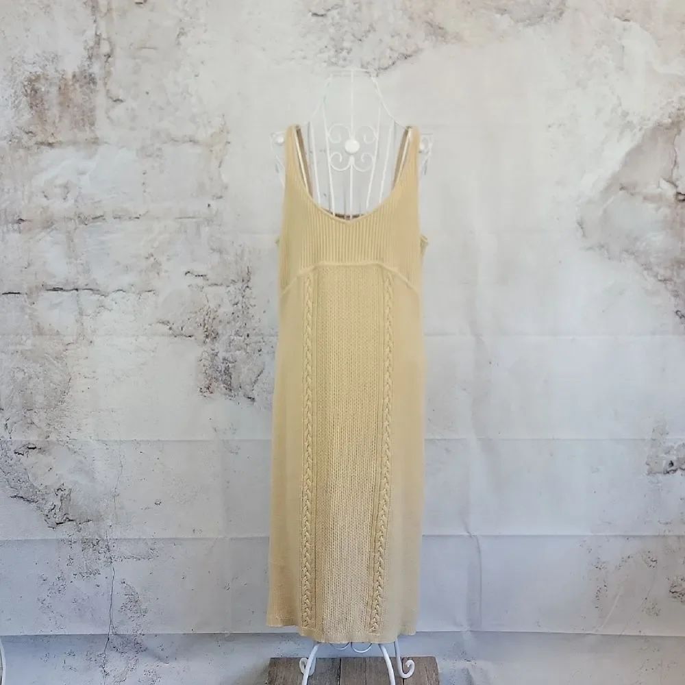 Sofia by Sofia Vergara Beige Knit Midi Dress Womens Size XL